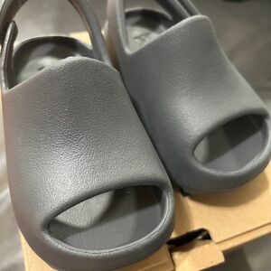 Kids Grey Slide Sandals